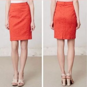 Anthropologie Vanessa Virginia rose jacquard pencil skirt, size 4